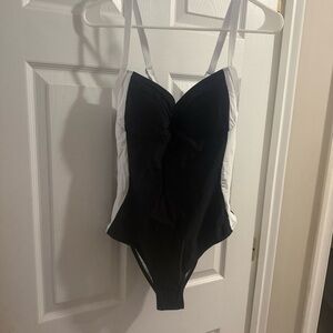 Stylish Black and White Womens One Piece Swimsuit